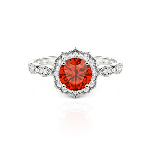 Jeulia Halo Round Cut Vintage Ring