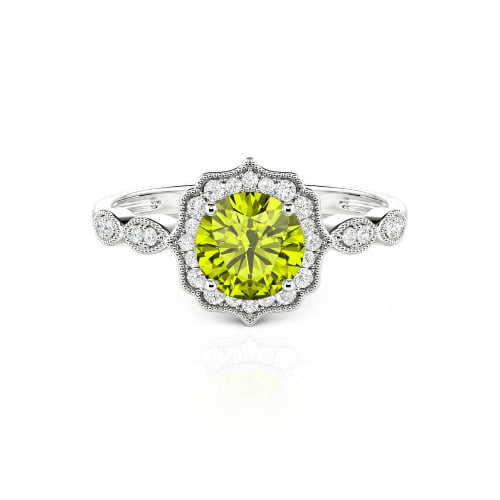 Jeulia Halo Round Cut Vintage Ring