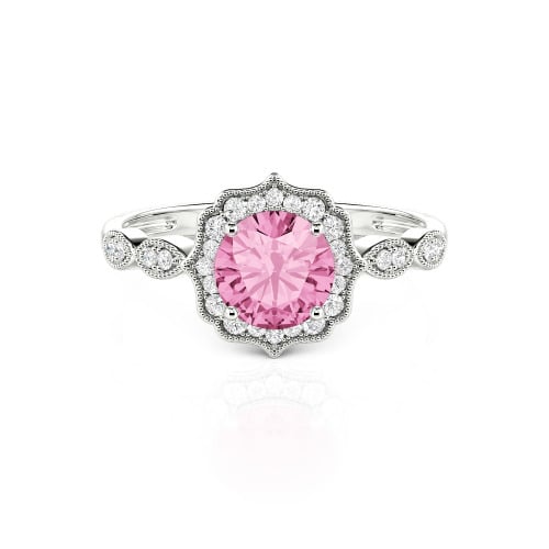 Jeulia Halo Round Cut Vintage Ring
