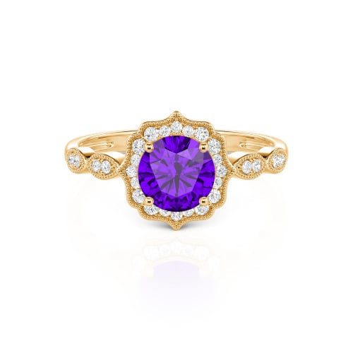 Jeulia Halo Round Cut Vintage Ring