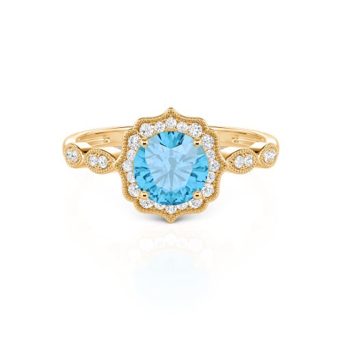 Jeulia Halo Round Cut Vintage Ring