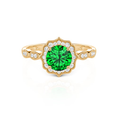 Jeulia Halo Round Cut Vintage Ring