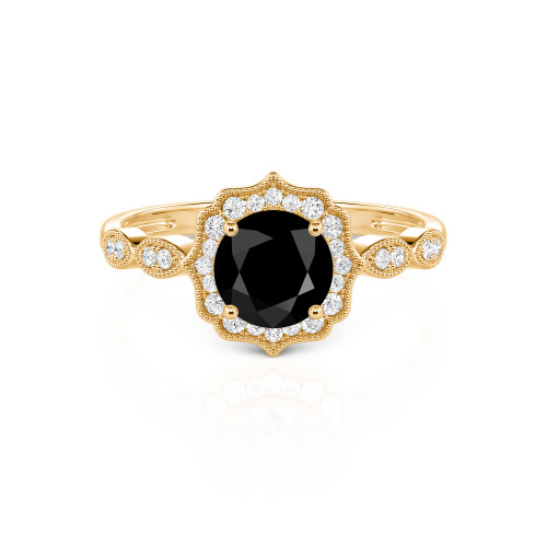 Jeulia Halo Round Cut Vintage Ring