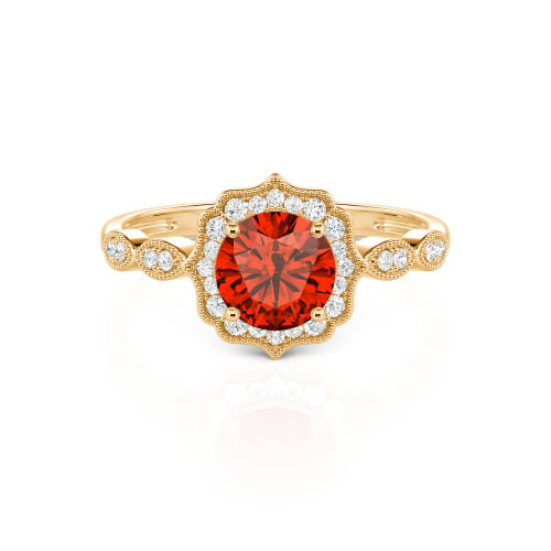 Jeulia Halo Round Cut Vintage Ring