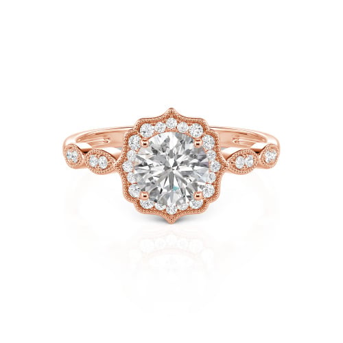 Jeulia Halo Round Cut Vintage Ring