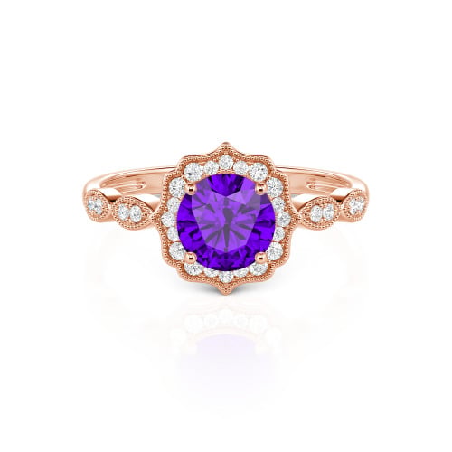 Jeulia Halo Round Cut Vintage Ring