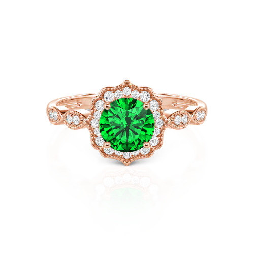 Jeulia Halo Round Cut Vintage Ring