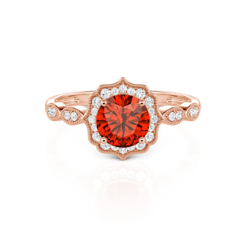 Jeulia Halo Round Cut Vintage Ring