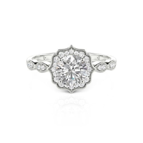 Jeulia Halo Round Cut Vintage Ring