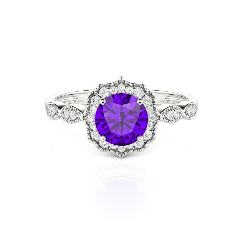 Jeulia Halo Round Cut Vintage Ring