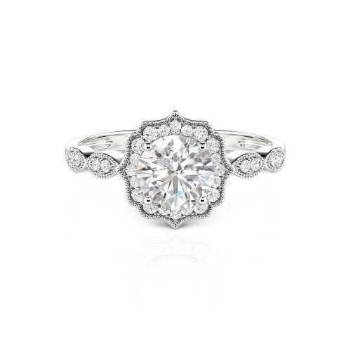 Jeulia Halo Round Cut Vintage Ring