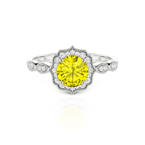Jeulia Halo Round Cut Vintage Ring