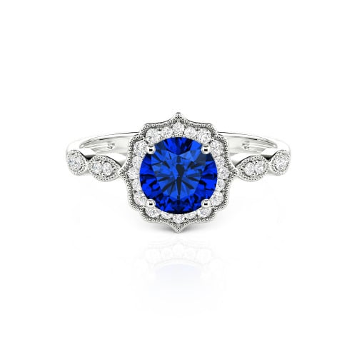 Jeulia Halo Round Cut Vintage Ring