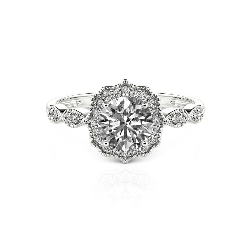Jeulia Verlobungsring Gold 750/585/416 Platinum Frau Halo Moissanite Herz Schnit Personalisierter Schmuck