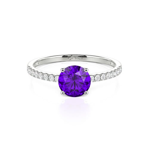 Jeulia Round Cut Sterling Silver Ring