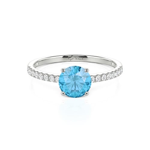 Jeulia Round Cut Sterling Silver Ring