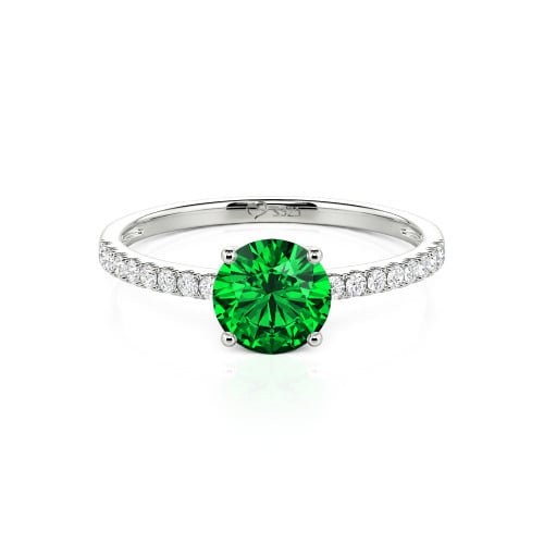 Jeulia Round Cut Sterling Silver Ring