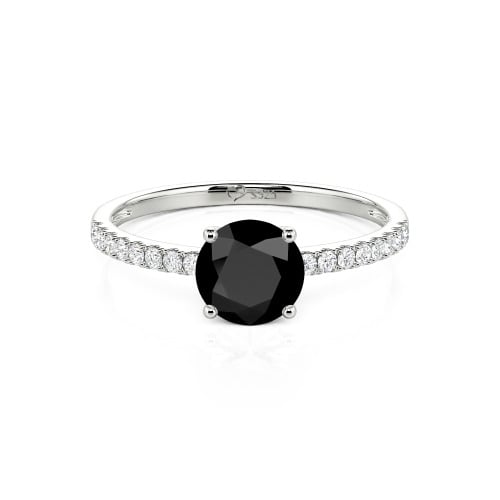 Jeulia Round Cut Sterling Silver Ring