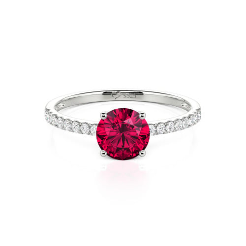 Jeulia Round Cut Sterling Silver Ring
