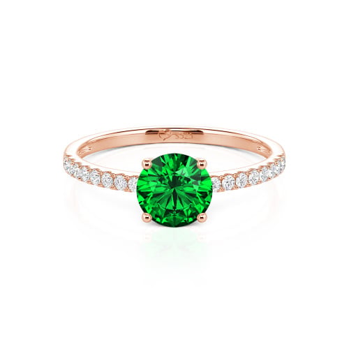 Jeulia Round Cut Sterling Silver Ring