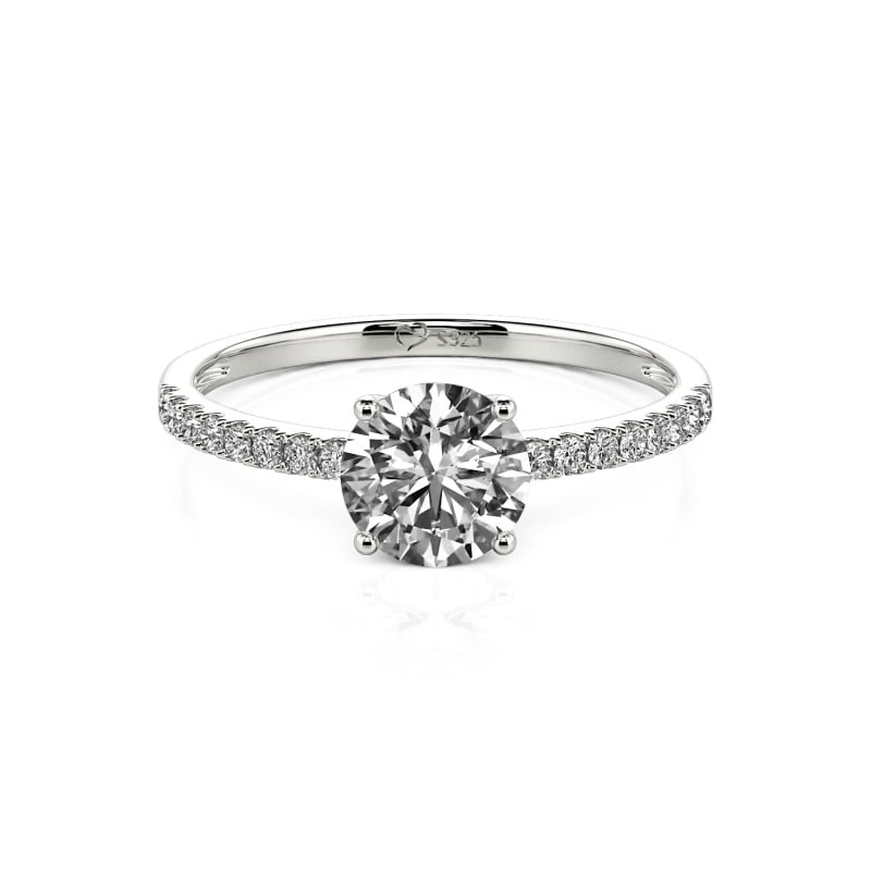 Jeulia Rundschliff Sterling Silber Ring