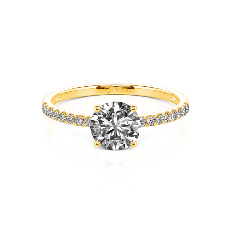 Jeulia Paar Trauring Frau Gold 750/585/416 Platin Solitär Moissanite Diamant Verlobungsring Hochzeit