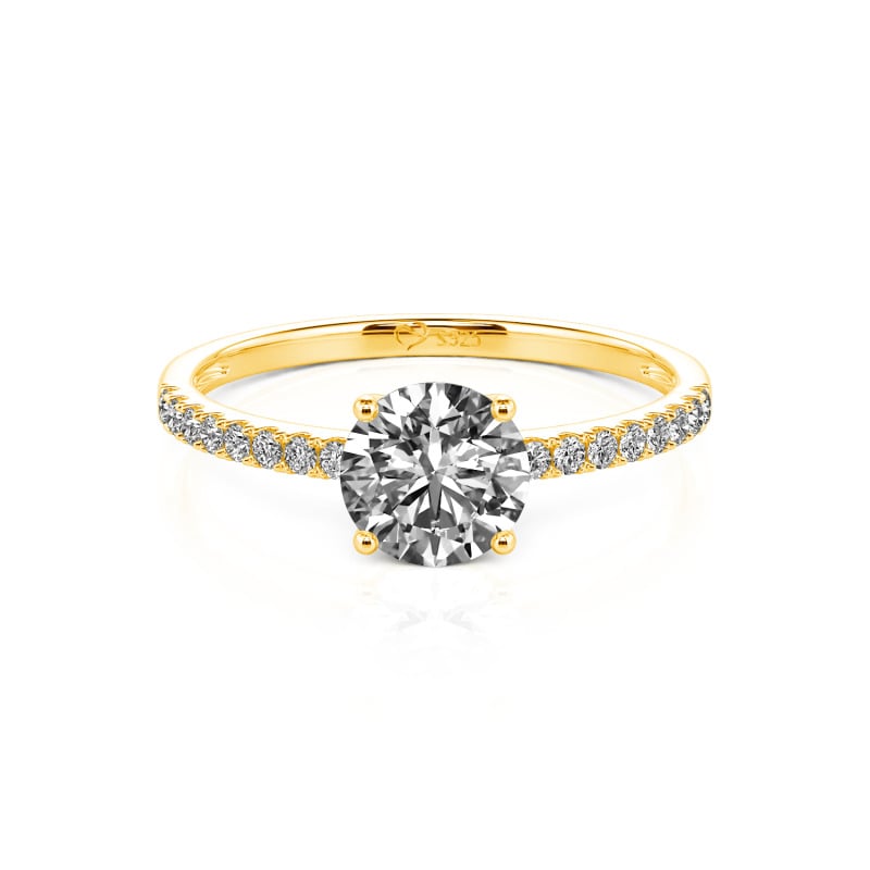 Jeulia Paar Trauring Frau Gold 750/585/416 Platin Solitär Moissanite Diamant Verlobungsring Hochzeit
