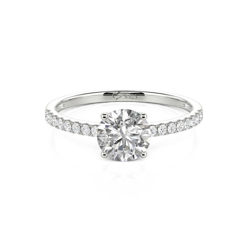 Jeulia 10K/14K/18K Gold Platinum Round Cut Ring