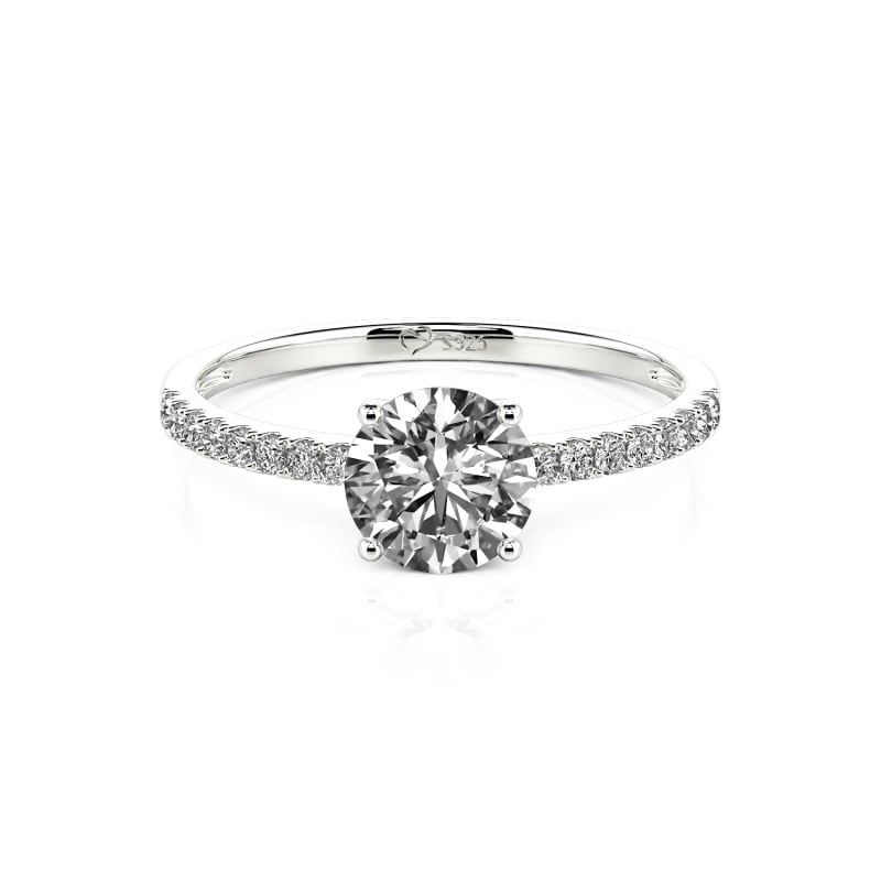 Jeulia 10K/14K/18K Gold Platinum Round Cut Ring