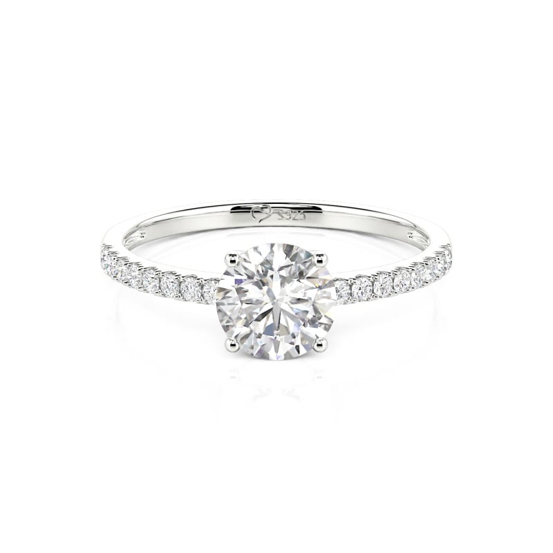 Jeulia 10K/14K/18K Gold Platinum Round Cut Ring