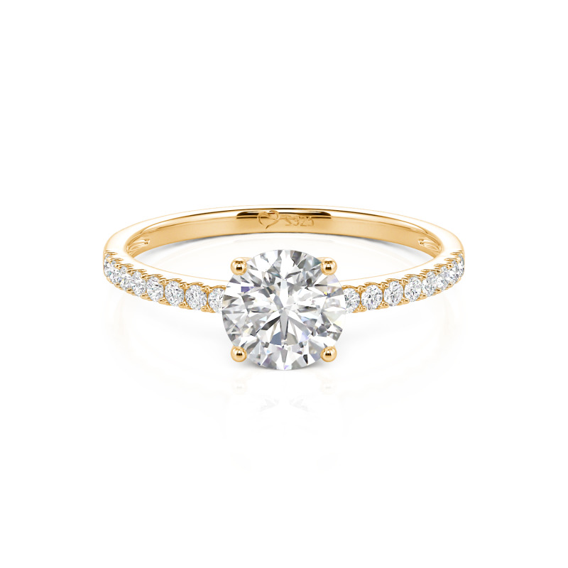 Jeulia 10K/14K/18K Gold Platinum Round Cut Ring