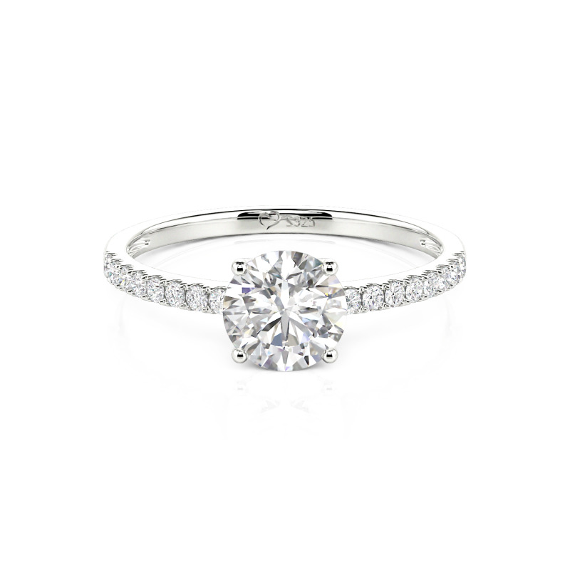 Jeulia 10K/14K/18K Gold Platinum Round Cut Ring