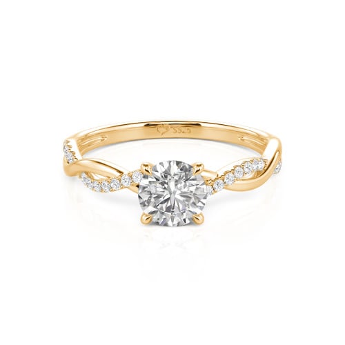 Jeulia Twist Round Cut Sterling Silver Ring