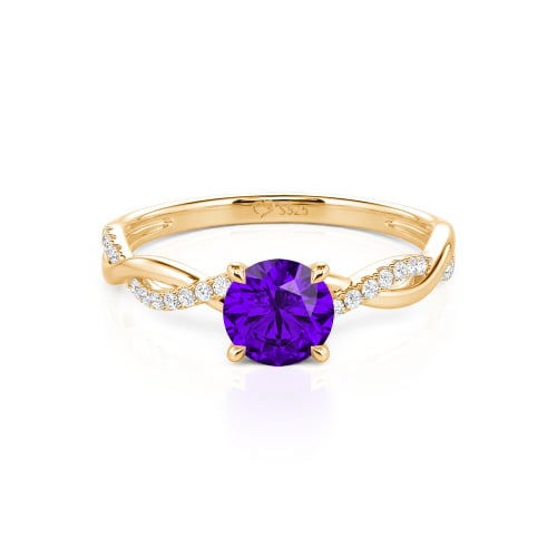 Jeulia Twist Round Cut Sterling Silver Ring