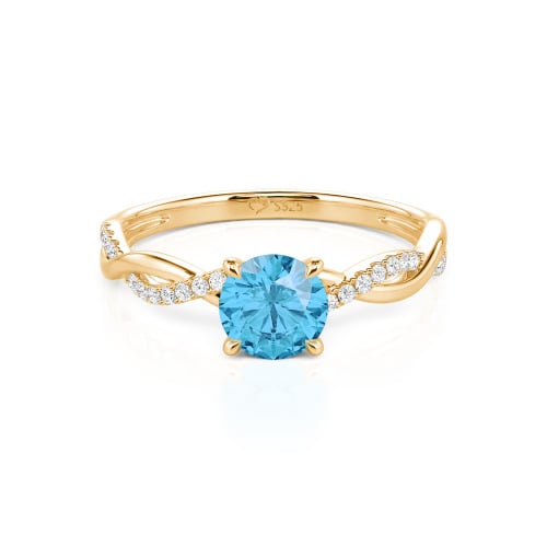 Jeulia Twist Round Cut Sterling Silver Ring