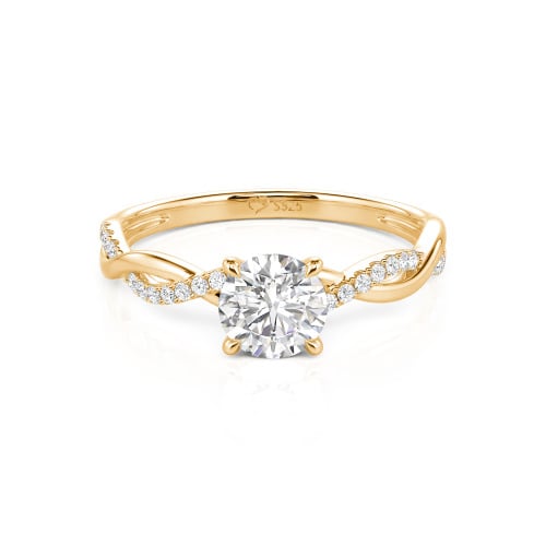 Jeulia Twist Round Cut Sterling Silver Ring