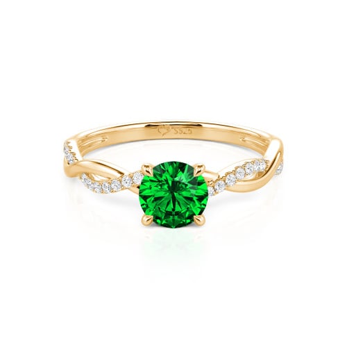Jeulia Twist Round Cut Sterling Silver Ring