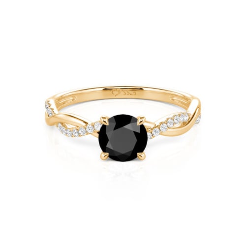 Jeulia Twist Round Cut Sterling Silver Ring