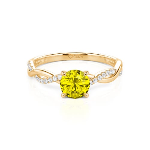 Jeulia Twist Round Cut Sterling Silver Ring