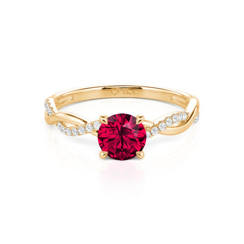Jeulia Twist Round Cut Sterling Silver Ring
