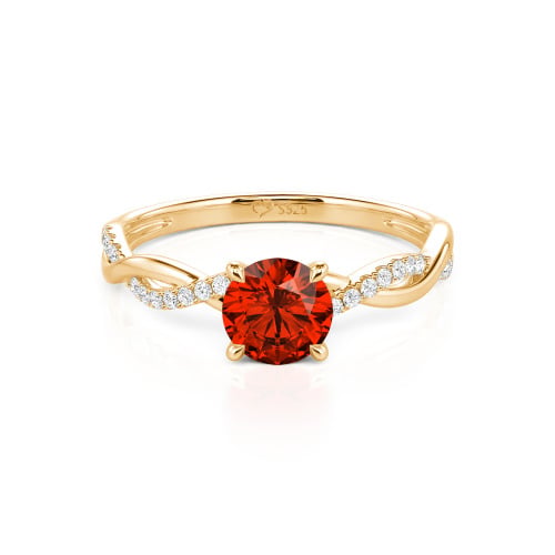 Jeulia Twist Round Cut Sterling Silver Ring