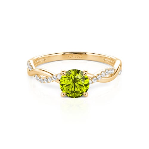 Jeulia Twist Round Cut Sterling Silver Ring