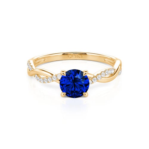 Jeulia Twist Round Cut Sterling Silver Ring