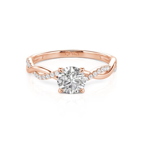 Jeulia Twist Round Cut Sterling Silver Ring