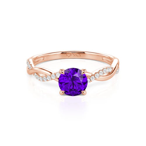 Jeulia Twist Round Cut Sterling Silver Ring