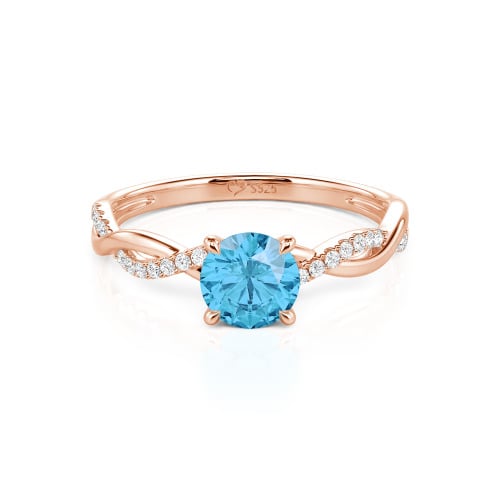 Jeulia Twist Round Cut Sterling Silver Ring