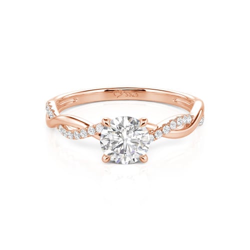 Jeulia Twist Round Cut Sterling Silver Ring