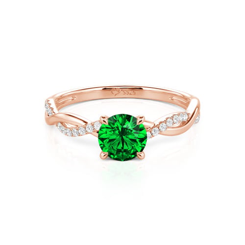 Jeulia Twist Round Cut Sterling Silver Ring