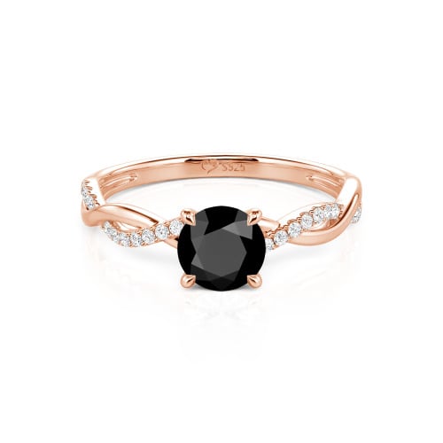 Jeulia Twist Round Cut Sterling Silver Ring