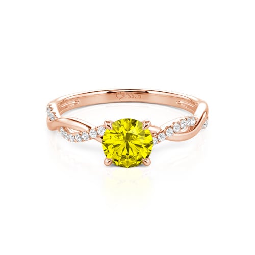Jeulia Twist Round Cut Sterling Silver Ring